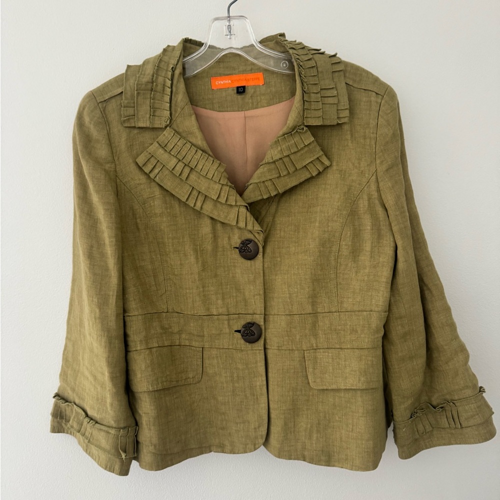 Cynthia Steffe olive green lightweight blazer